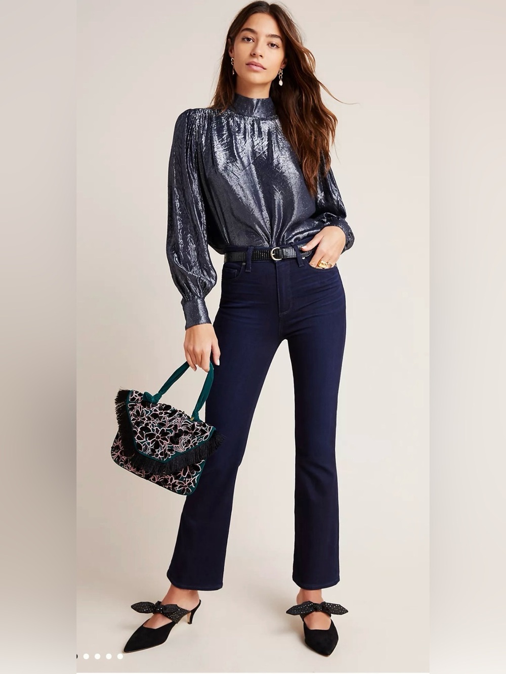 PAIGE Claudine High Rise Ankle Flare Jeans Dark Wash - Size 26